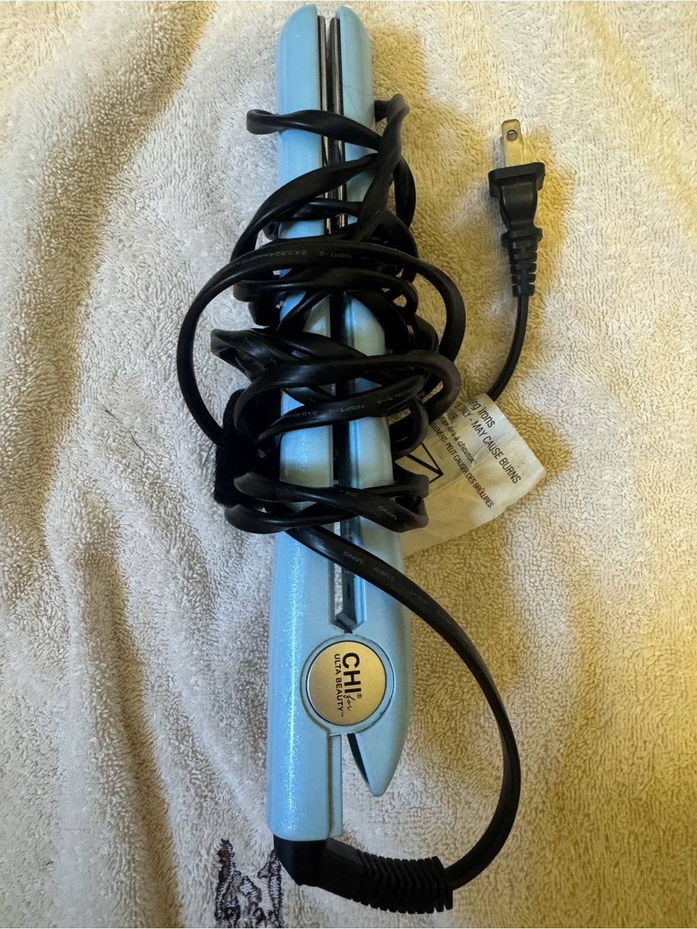 CHI Sparkle Light Blue Mini Flat Iron - Travel Hair Straightener